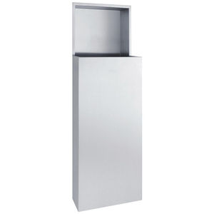 hygienic trash can / built-in / stainless steel / contemporary