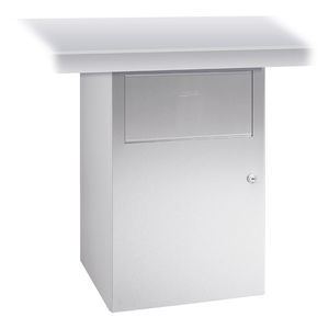 hygienic trash can / undercounter / stainless steel / contemporary