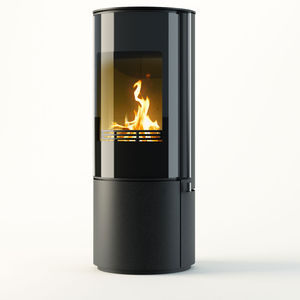 wood heating stove / steel / contemporary / round