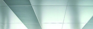 metal suspended ceiling / tile / acoustic / with integrated air conditioning