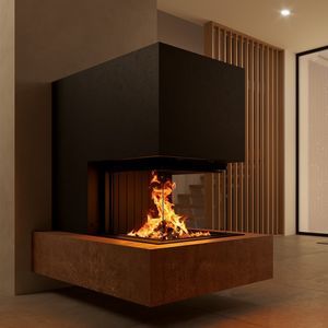 closed wood hearth