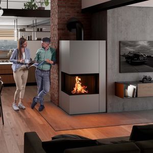 wood-burning fireplace