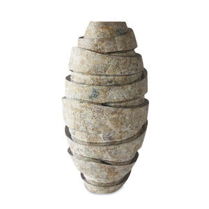 original design vase / stainless steel / mother-of-pearl