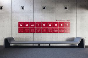 modular upholstered bench / contemporary / steel / for public buildings