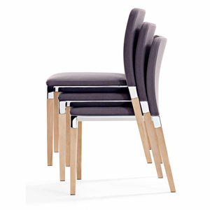 contemporary chair / upholstered / with armrests / stackable