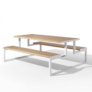 contemporary picnic table / galvanized steel / aluminum / powder-coated steel