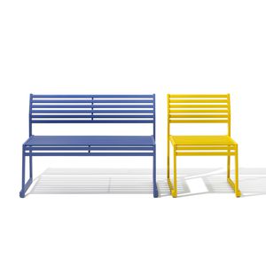 public bench / contemporary / metal / modular