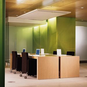 workstation desk / wooden / laminate / anodized aluminum