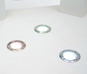 recessed floor light fixture / LED / round / outdoor