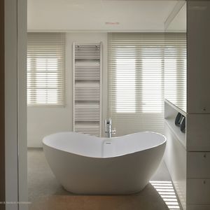 hot water towel radiator / steel / stainless steel / chrome