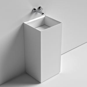 free-standing washbasin / square / ceramic / contemporary