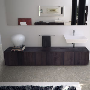double washbasin cabinet / wall-hung / wooden / contemporary