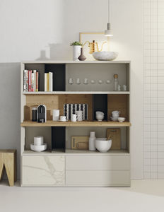 modular bookcase / contemporary / lacquered wood / oak