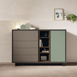 contemporary sideboard / lacquered wood / oak / modular