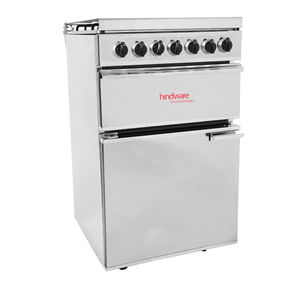 gas range cooker / enameled / with grill / stainless steel