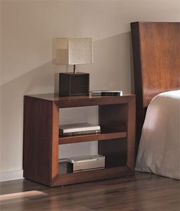 contemporary bedside table / wooden / rectangular / with storage compartment