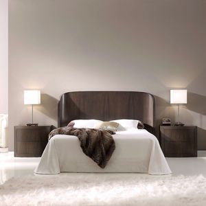 double bed headboard / contemporary / walnut