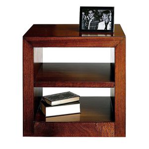 contemporary bedside table / walnut / beech / rectangular