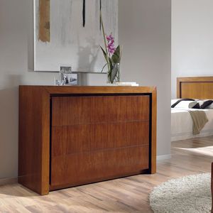 contemporary chest of drawers / walnut / beech