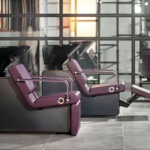 shampoo chair with footrest / synthetic leather