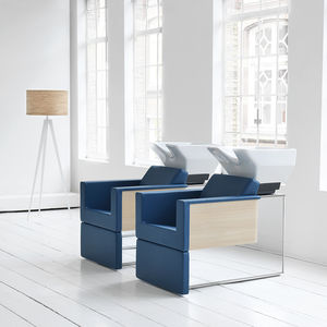 shampoo chair with footrest / synthetic leather