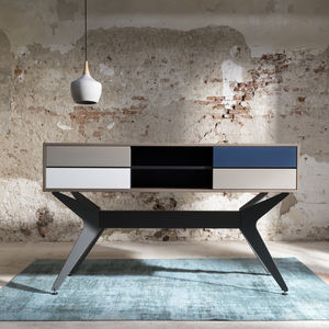 lacquered wood reception desk