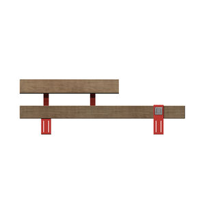 public bench / contemporary / wooden / steel