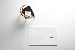 rectangular shower base / floor level / Corian® / extra-flat