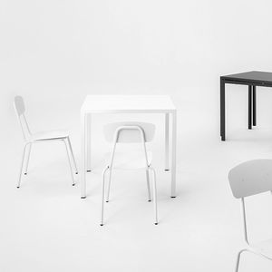 contemporary chair / stackable / steel / aluminum