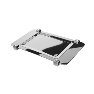 chromed metal serving tray