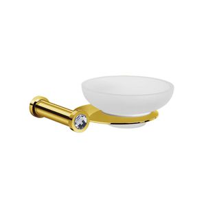 wall-mounted soap dish / brass / crystal / Swarovski® crystal