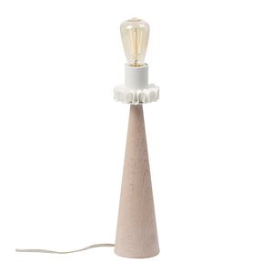 table lamp / vintage / aluminum / wooden