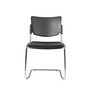 contemporary visitor chair / upholstered / cantilever / plastic