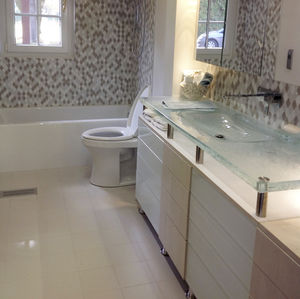 glass vanity top / custom / recycled