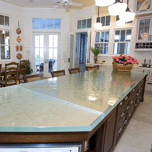 glass countertop / kitchen / heat-resistant / stain-proof