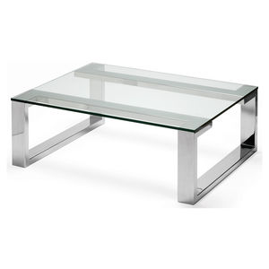 Contemporary coffee table - INFINITY - Decorus - oak / glass / bronze