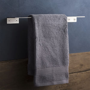 1-bar towel rack / wall-mounted / stainless steel
