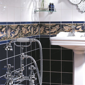 bathroom tiles / wall / ceramic / square