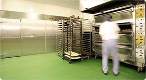 polyurethane-coated flooring / concrete look / self-leveling
