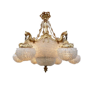classic chandelier / glass / bronze / handmade