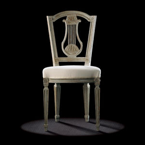 Louis XVI style chair / upholstered / fabric / wooden