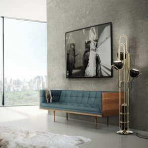 floor-standing lamp / original design / aluminum / brass