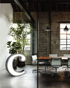 floor-standing lamp / original design / stainless steel / acrylic