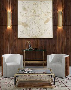 contemporary wall light / brass / fluorescent / handmade