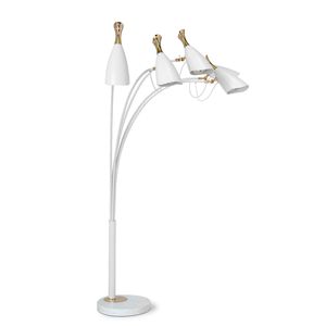 floor-standing lamp / contemporary / aluminum / brass