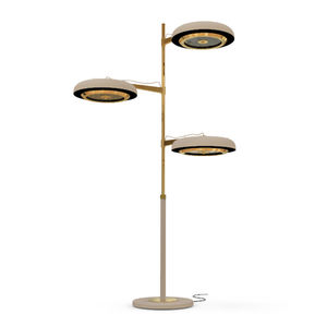 floor-standing lamp / contemporary / aluminum / brass