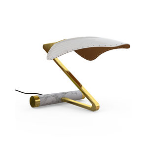 table lamp / contemporary / aluminum / brass