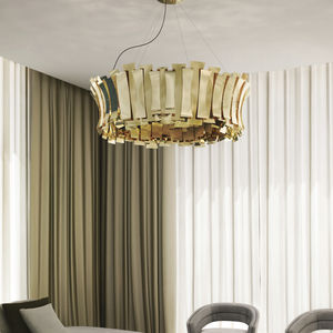 pendant lamp / contemporary / brass / handmade