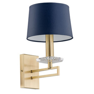 contemporary wall light / metal / crystal / fabric