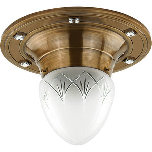 traditional ceiling light / glass / metal / incandescent